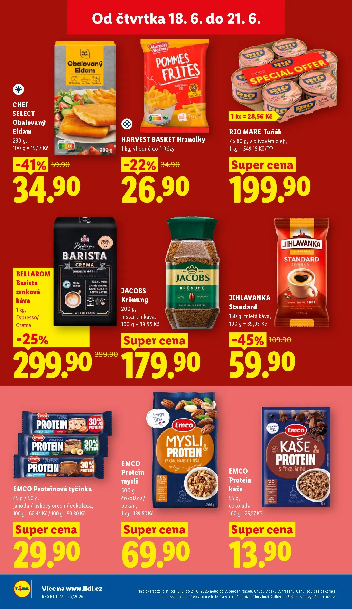 Lidl leták od 17.06.2026 - Nový akční leták | Strana: 20 | Produkty: Káva Bellarom, Tuňák Rio Mare, Káva, Mysli