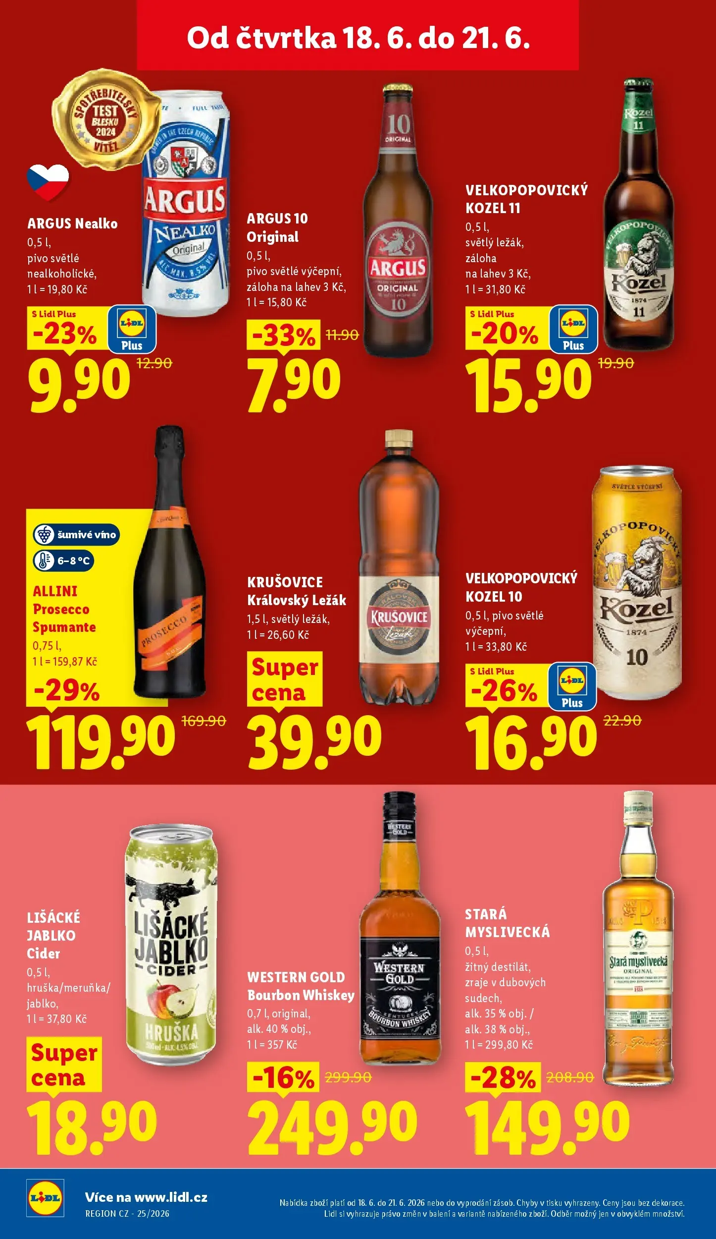 Lidl leták od 17.06.2026 - Nový akční leták | Strana: 24 | Produkty: Víno, Kozel 10, Velkopopovický Kozel 11, Velkopopovický Kozel 10