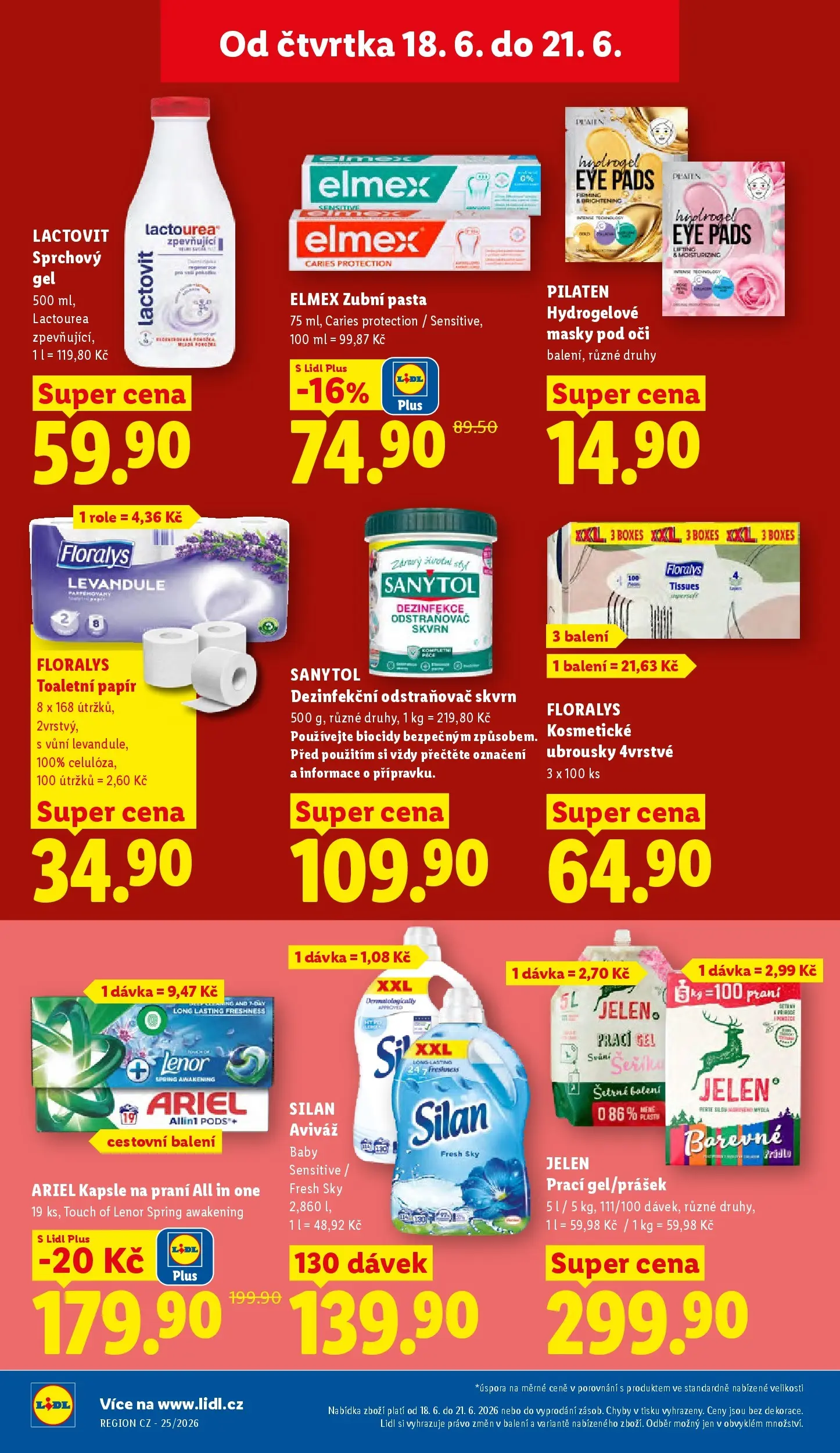 Lidl leták od 17.06.2026 - Nový akční leták | Strana: 26 | Produkty: Sprchový gel, Odstraňovač skvrn, Silan, Lactovit