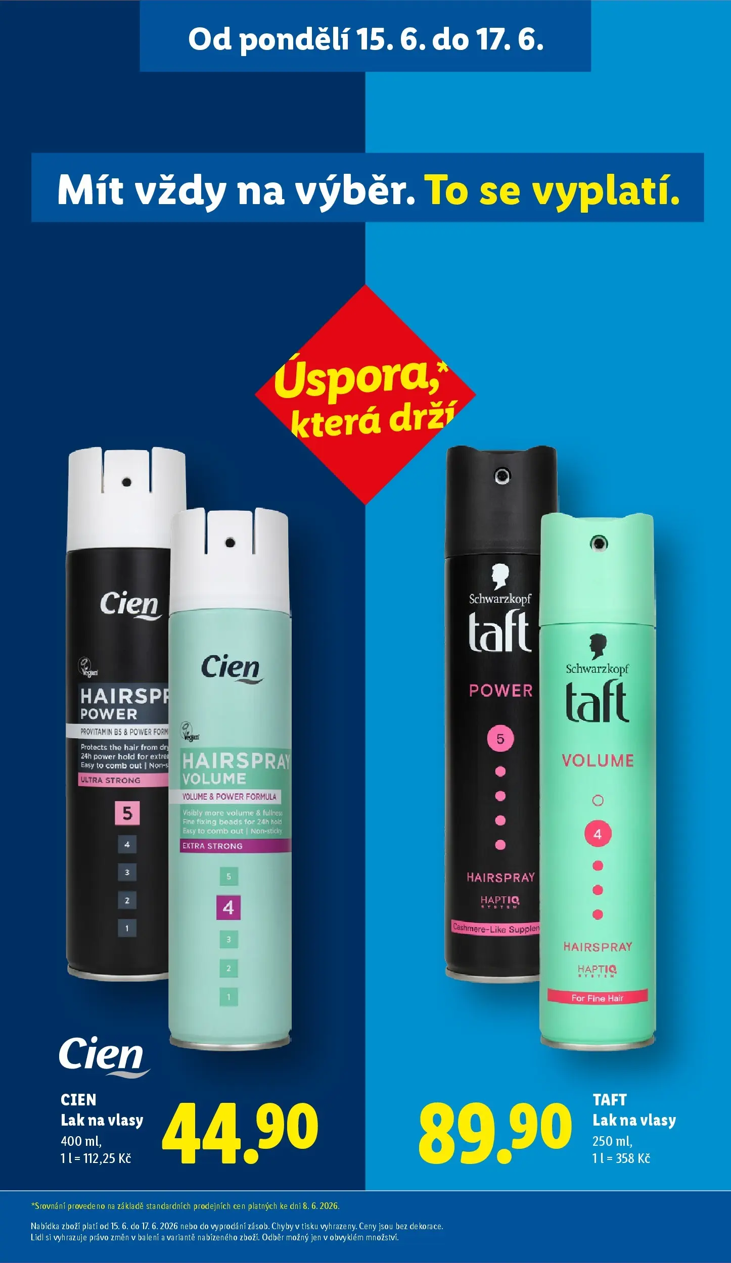 Lidl leták od 17.06.2026 - Nový akční leták | Strana: 27 | Produkty: Cien, Lak na vlasy