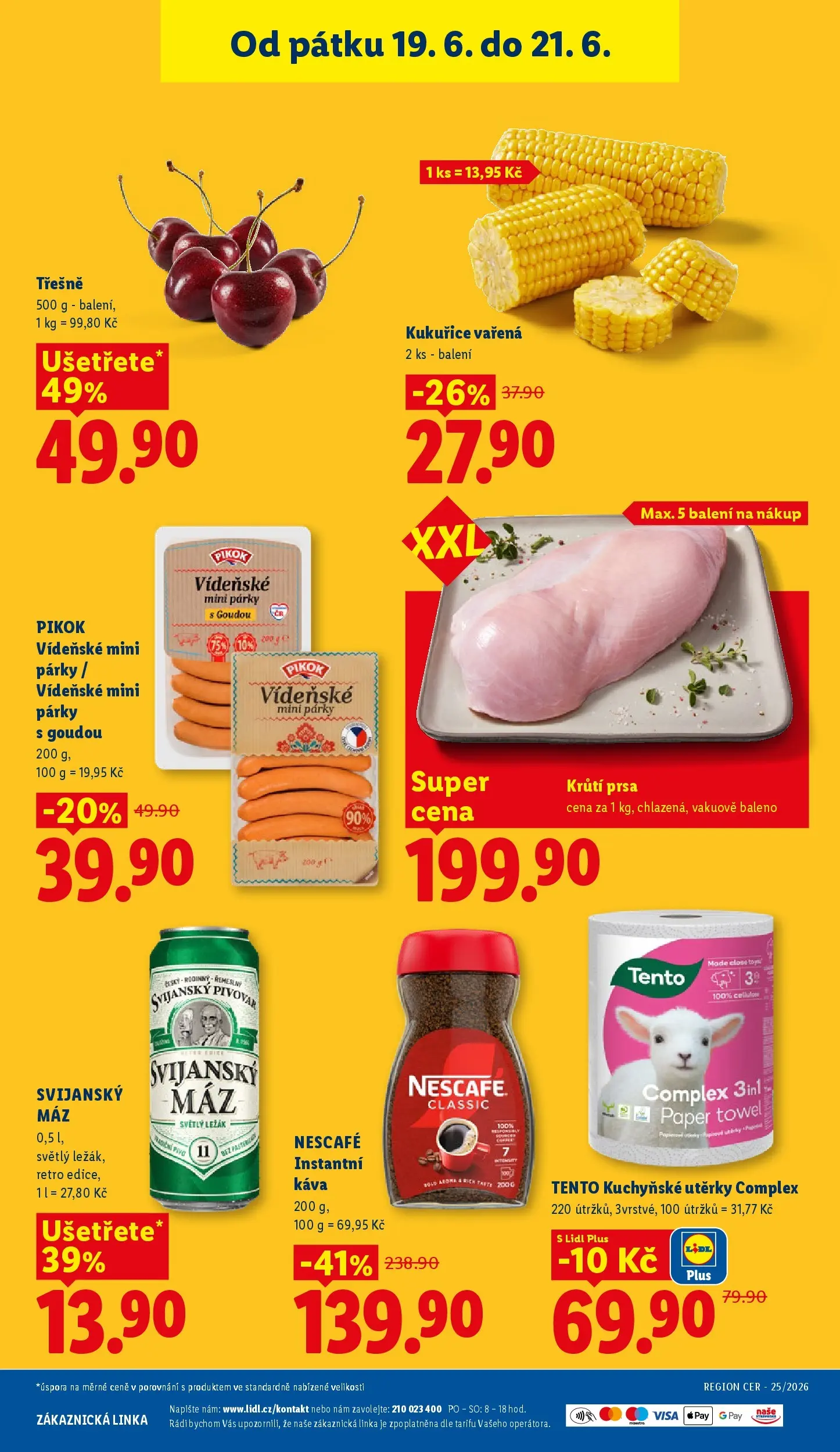 Lidl leták od 17.06.2026 - Nový akční leták | Strana: 41 | Produkty: Kuchyňské utěrky, Párky, Instantní káva, Nescafé