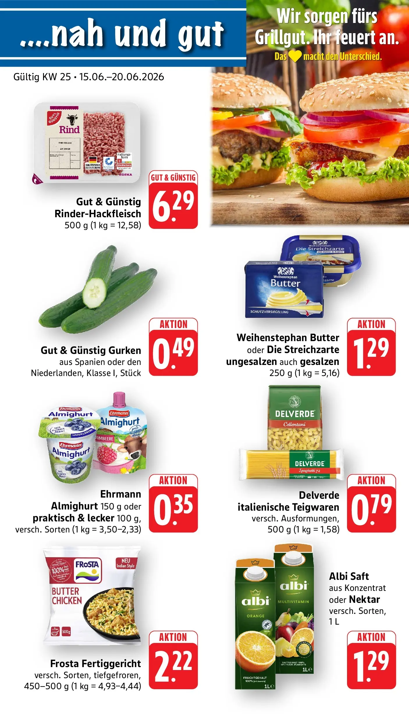 Edeka prospekt Gengenbach (ab 14.06.2026) » Angebote Online | Seite: 1 | Produkte: Butter, Himbeere, Pasta, Saft