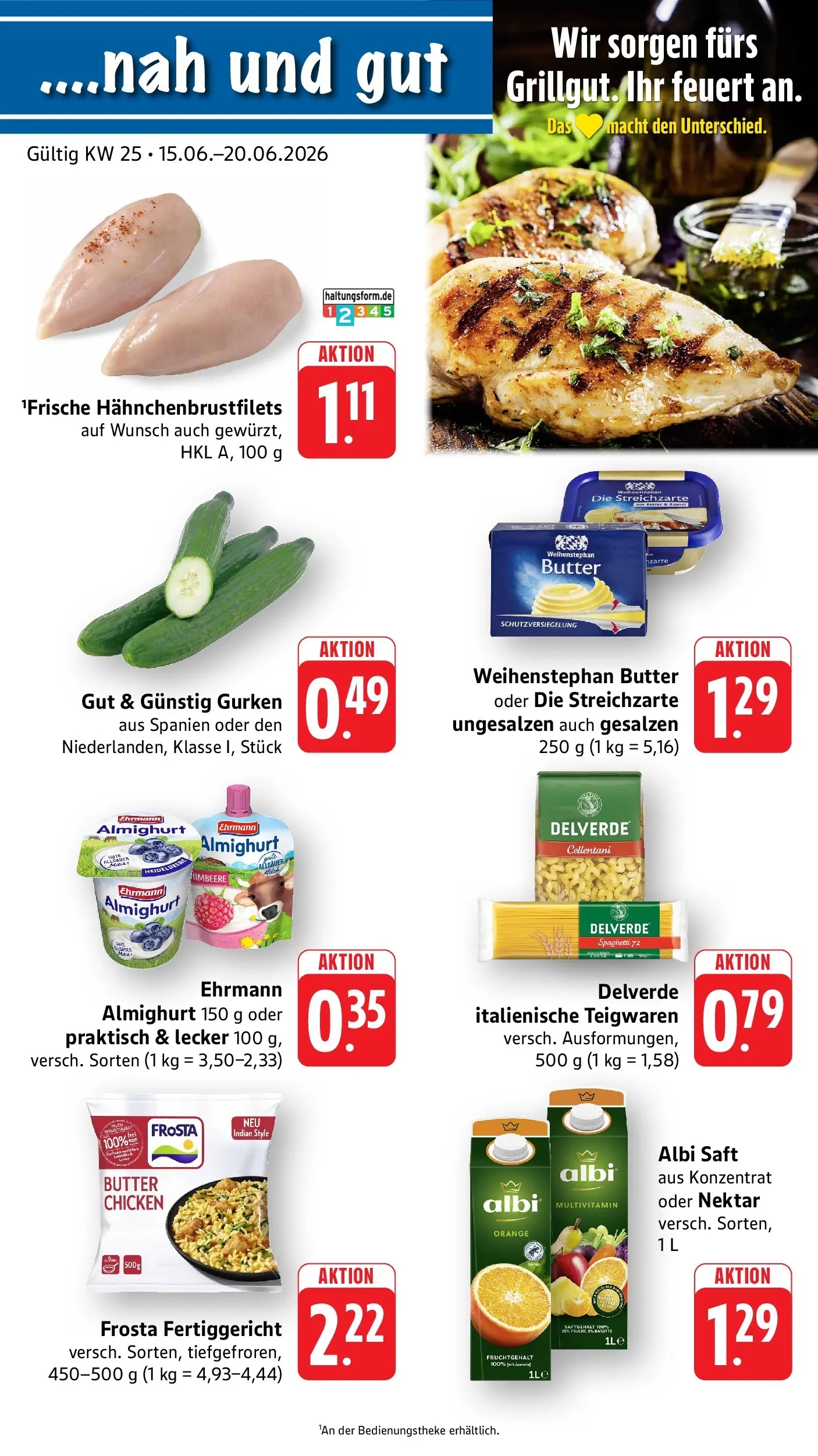 Edeka prospekt Offenburg-Zunsweier (ab 14.06.2026) » Angebote Online | Seite: 1 | Produkte: Weihenstephan butter, Pasta, Saft, Gurken