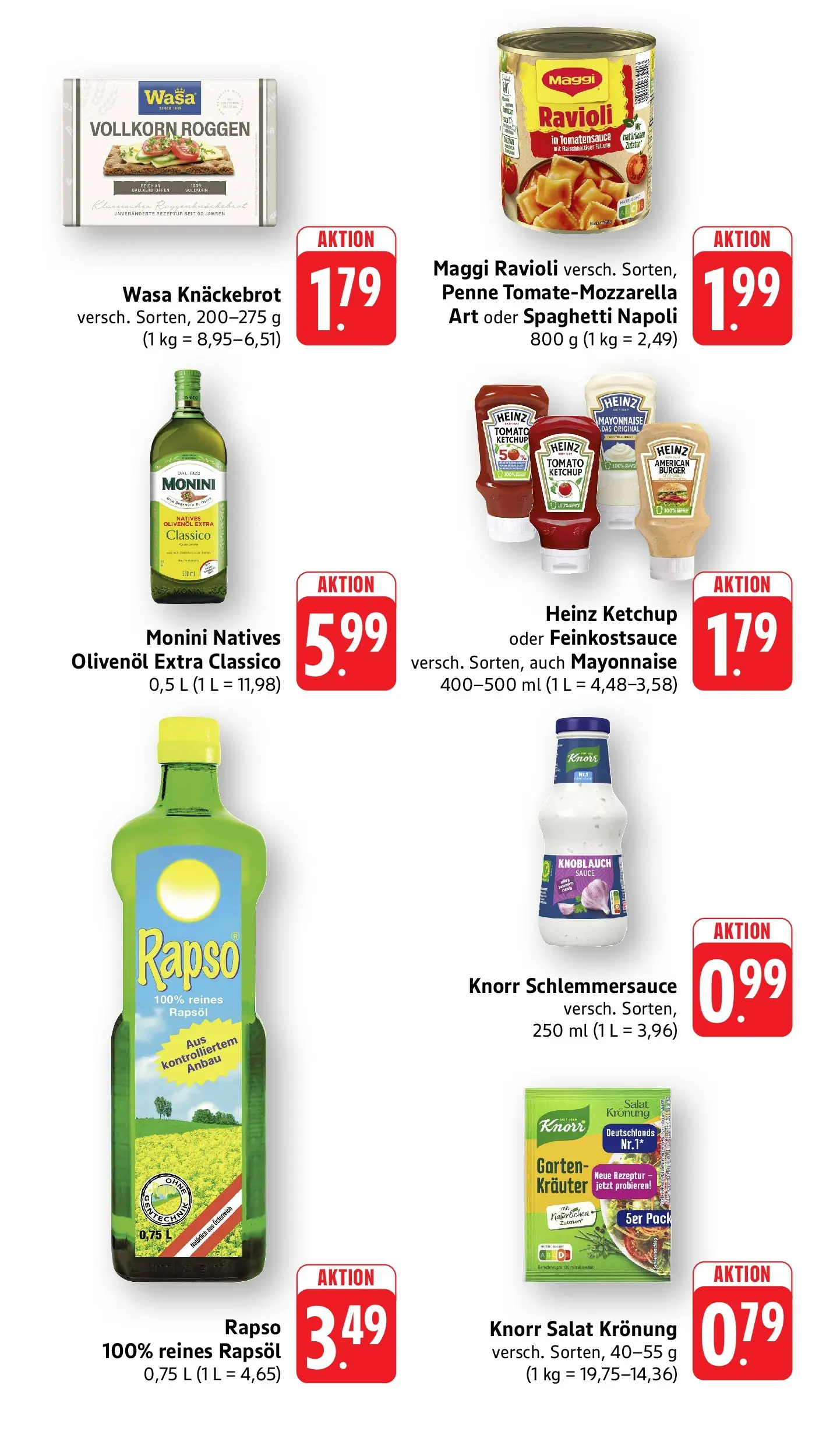 Edeka prospekt Offenburg-Zunsweier (ab 14.06.2026) » Angebote Online | Seite: 7 | Produkte: Rapsöl, Olivenol, Knorr, Wasa knackebrot