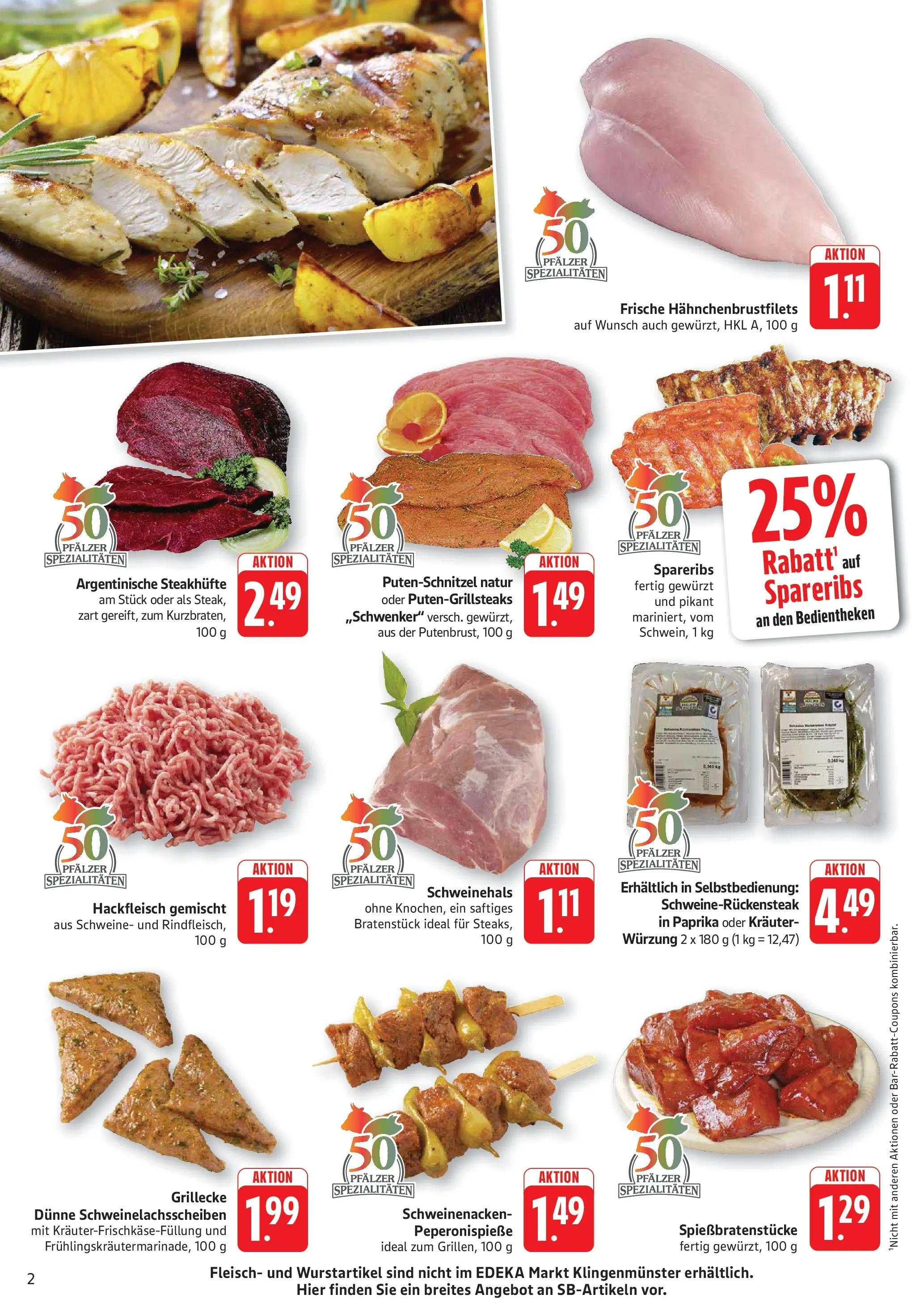 Edeka prospekt Kröppen (ab 14.06.2026) » Angebote Online | Seite: 2 | Produkte: Schnitzel, Putenschnitzel, Steak, Fleisch