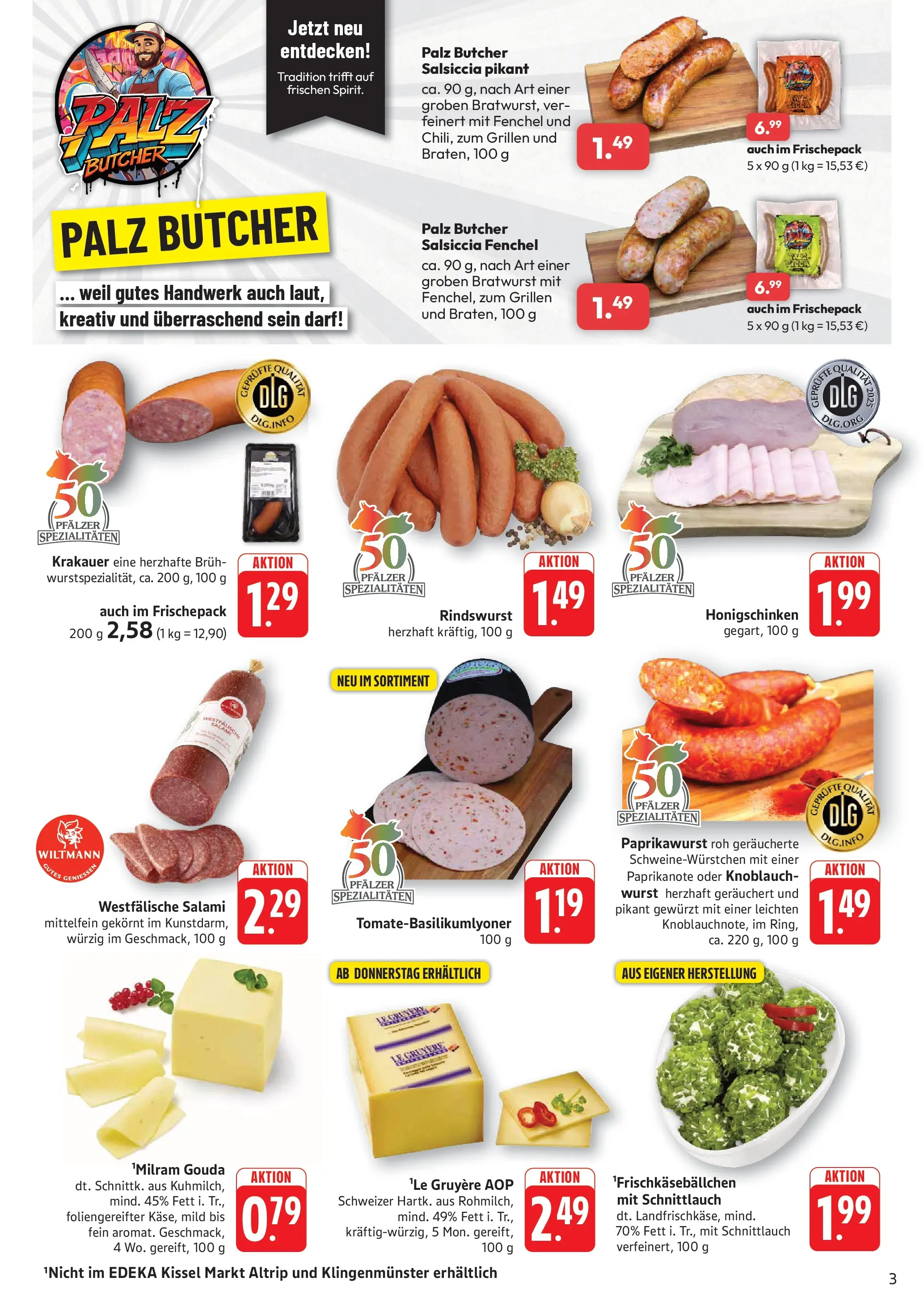 Edeka prospekt Kröppen (ab 14.06.2026) » Angebote Online | Seite: 3 | Produkte: Gouda, Bratwurst, Wurst, Knoblauch