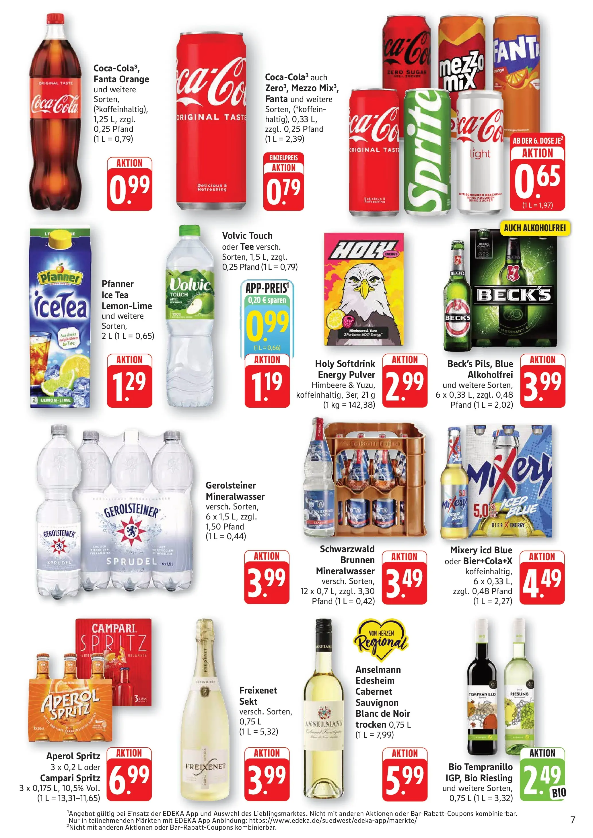 Edeka prospekt Kröppen (ab 14.06.2026) » Angebote Online | Seite: 7 | Produkte: Coca cola, Sprite, Äpfel, Mineralwasser
