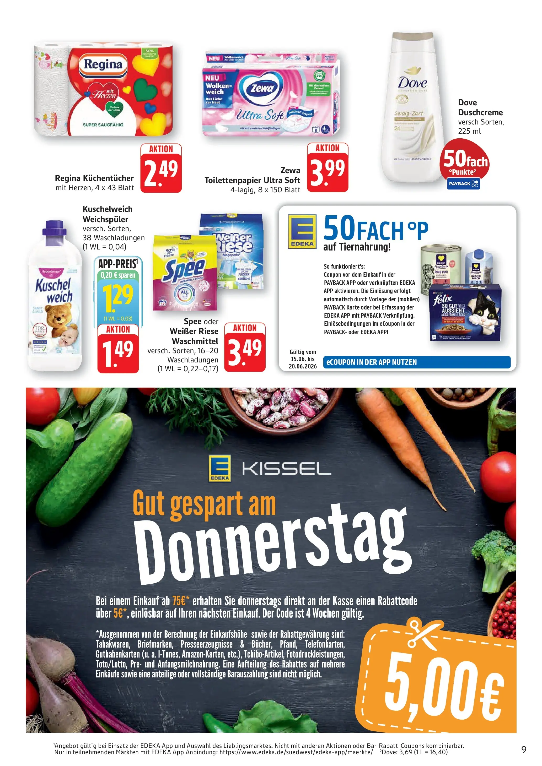 Edeka prospekt Kröppen (ab 14.06.2026) » Angebote Online | Seite: 9 | Produkte: Kuschelweich, Zewa, Spee, Duschcreme