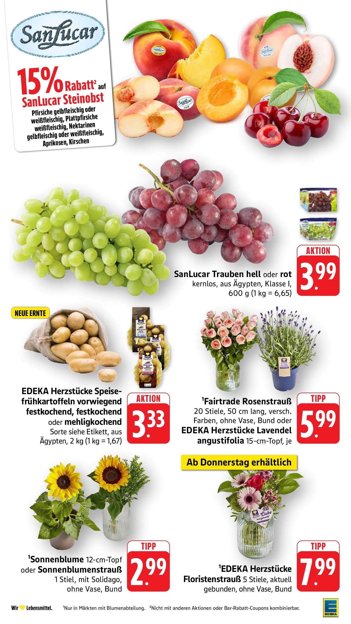 Edeka prospekt Überlingen (ab 14.06.2026) » Angebote Online | Seite: 6 | Produkte: Nektarinen, Trauben, Kirschen, Lavendel