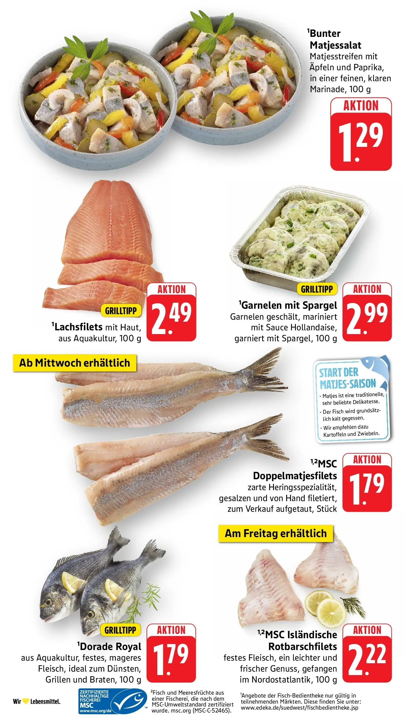 Edeka prospekt Überlingen (ab 14.06.2026) » Angebote Online | Seite: 14 | Produkte: Dorade, Garnelen, Fisch, Meeresfrüchte