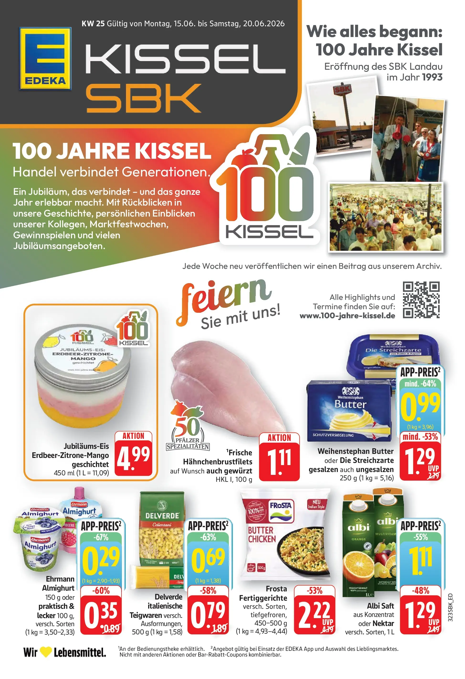 Edeka Prospekt Bad Bergzabern (ab 15.06.2026) » Angebote Online | Seite: 1 | Produkte: Butter, Weihenstephan butter, Fertiggerichte, Mango