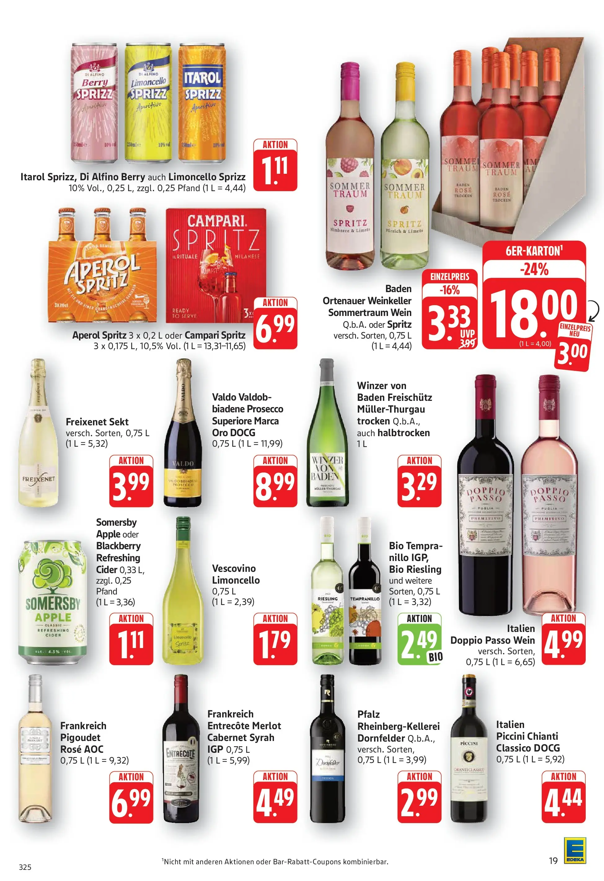 Edeka Prospekt Walldorf (ab 15.06.2026) » Angebote Online | Seite: 19 | Produkte: Merlot, Entrecote, Doppio Passo, Limoncello