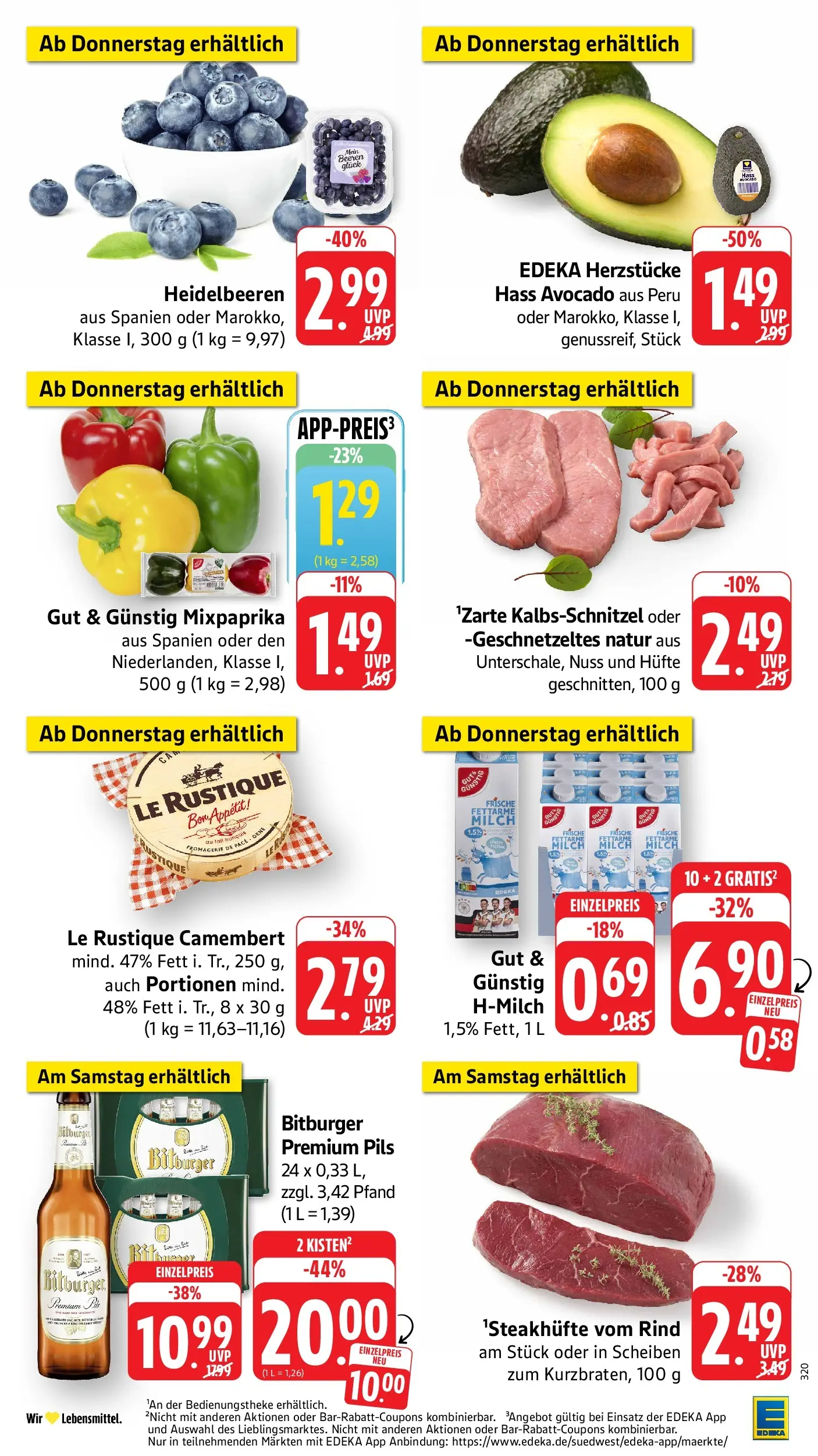 Edeka prospekt Bad Camberg (ab 14.06.2026) » Angebote Online | Seite: 43 | Produkte: Bitburger, Milch, Heidelbeeren, Avocado
