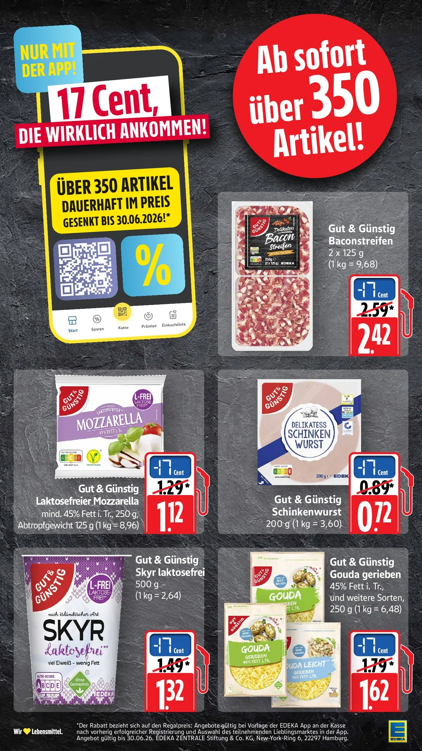 Edeka prospekt Überlingen (ab 14.06.2026) » Angebote Online | Seite: 44 | Produkte: Mozzarella, Skyr, Wurst, Schinken