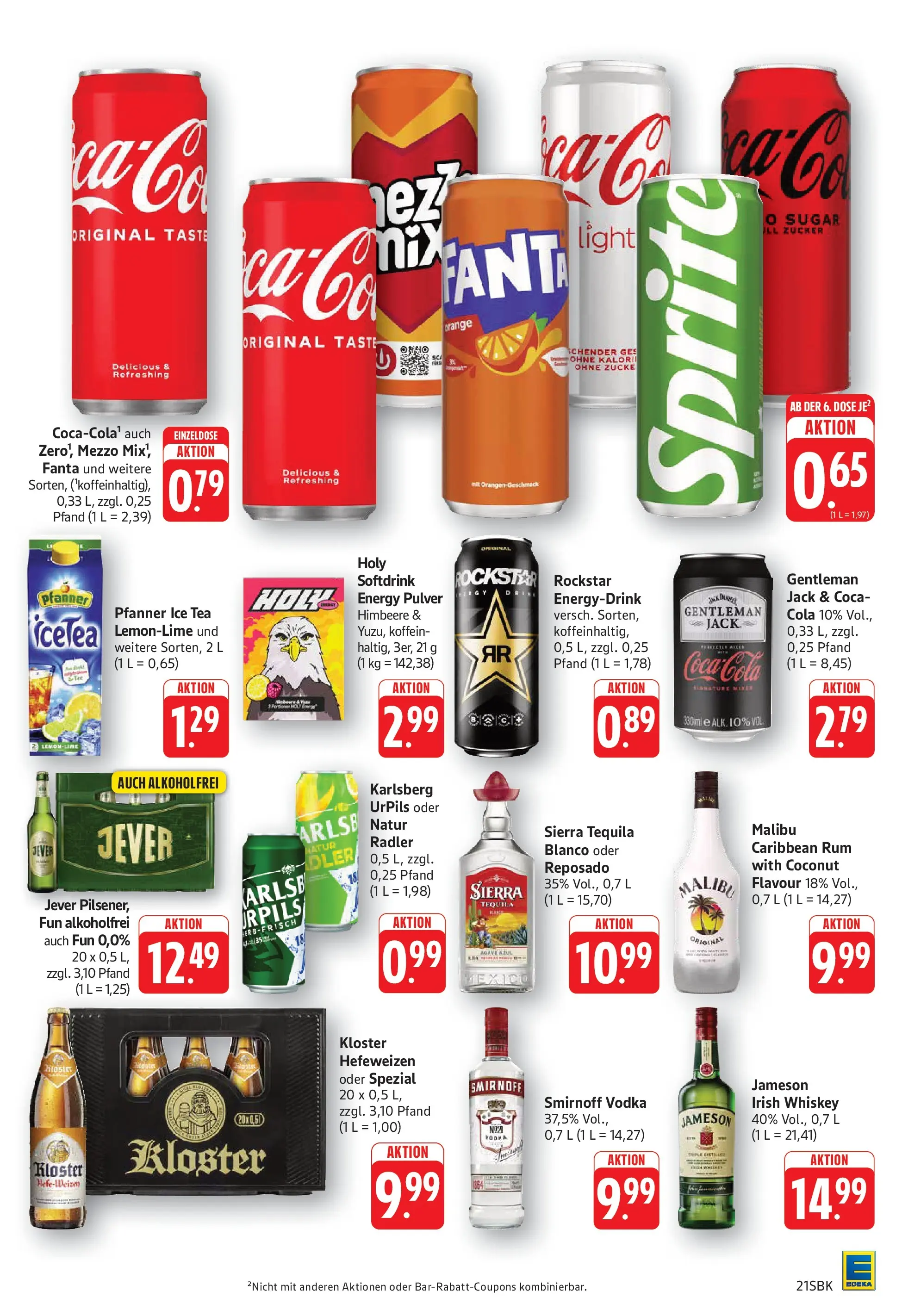 Edeka Prospekt Bad Bergzabern (ab 15.06.2026) » Angebote Online | Seite: 21 | Produkte: Tequila, Radler, Smirnoff, Whiskey