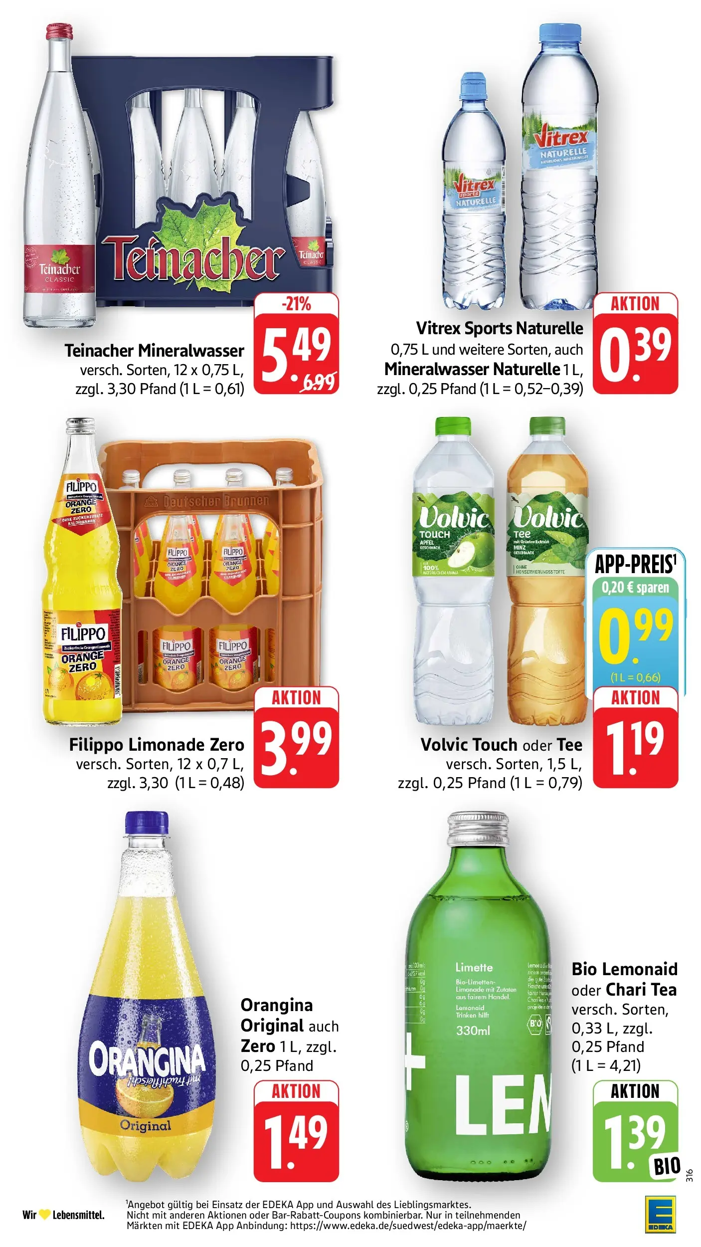Edeka prospekt Nonnenhorn / Bodensee (ab 14.06.2026) » Angebote Online | Seite: 34 | Produkte: Limonade, Mineralwasser, Tee, Volvic