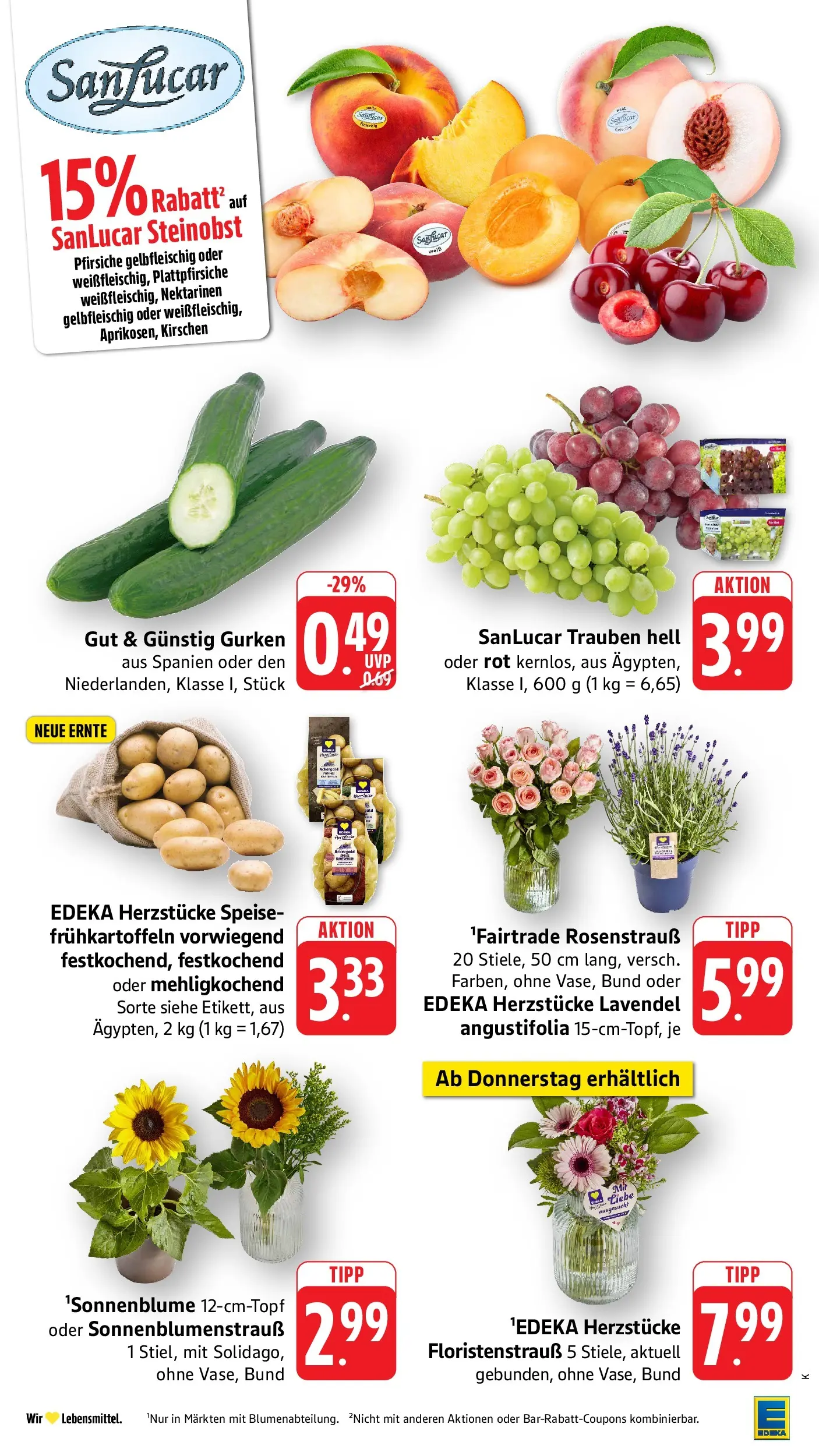 Edeka prospekt Ettenheim (ab 14.06.2026) » Angebote Online | Seite: 6 | Produkte: Nektarinen, Kirschen, Lavendel, Gurken