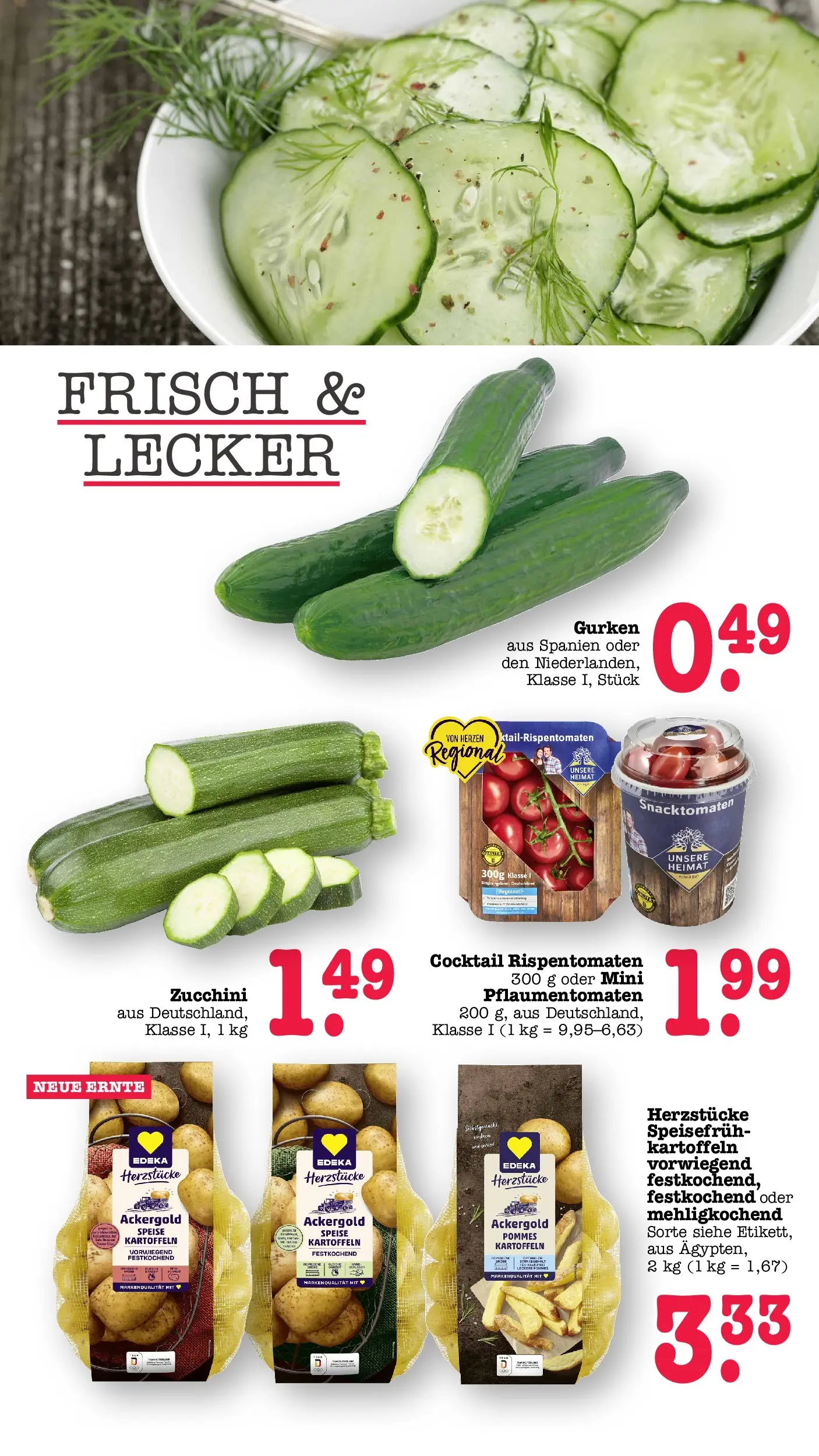 Edeka prospekt Offenbach (ab 14.06.2026) » Angebote Online | Seite: 18 | Produkte: Pommes, Kartoffeln, Zucchini, Gurken