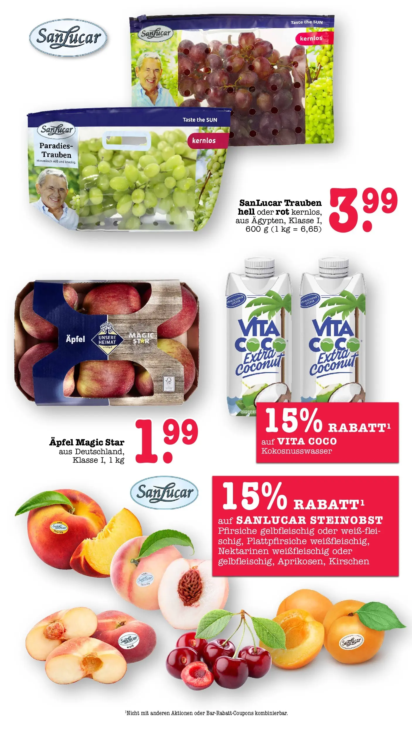 Edeka prospekt Offenbach (ab 14.06.2026) » Angebote Online | Seite: 19 | Produkte: Nektarinen, Trauben, Äpfel, Kirschen