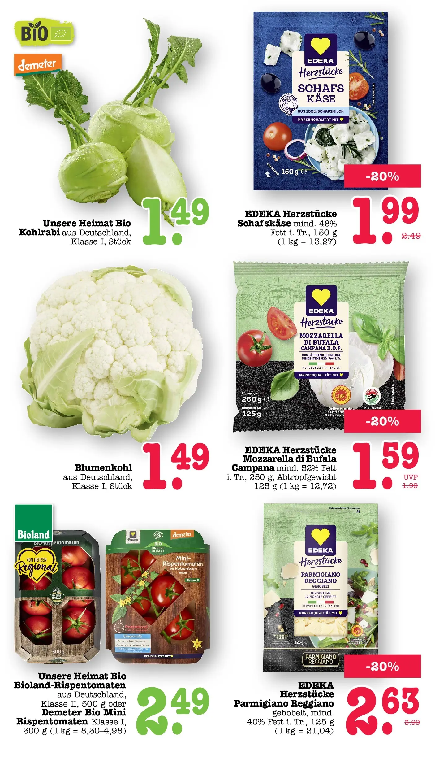 Edeka prospekt Offenbach (ab 14.06.2026) » Angebote Online | Seite: 23 | Produkte: Mozzarella, Kohlrabi, Blumenkohl, Schafskase