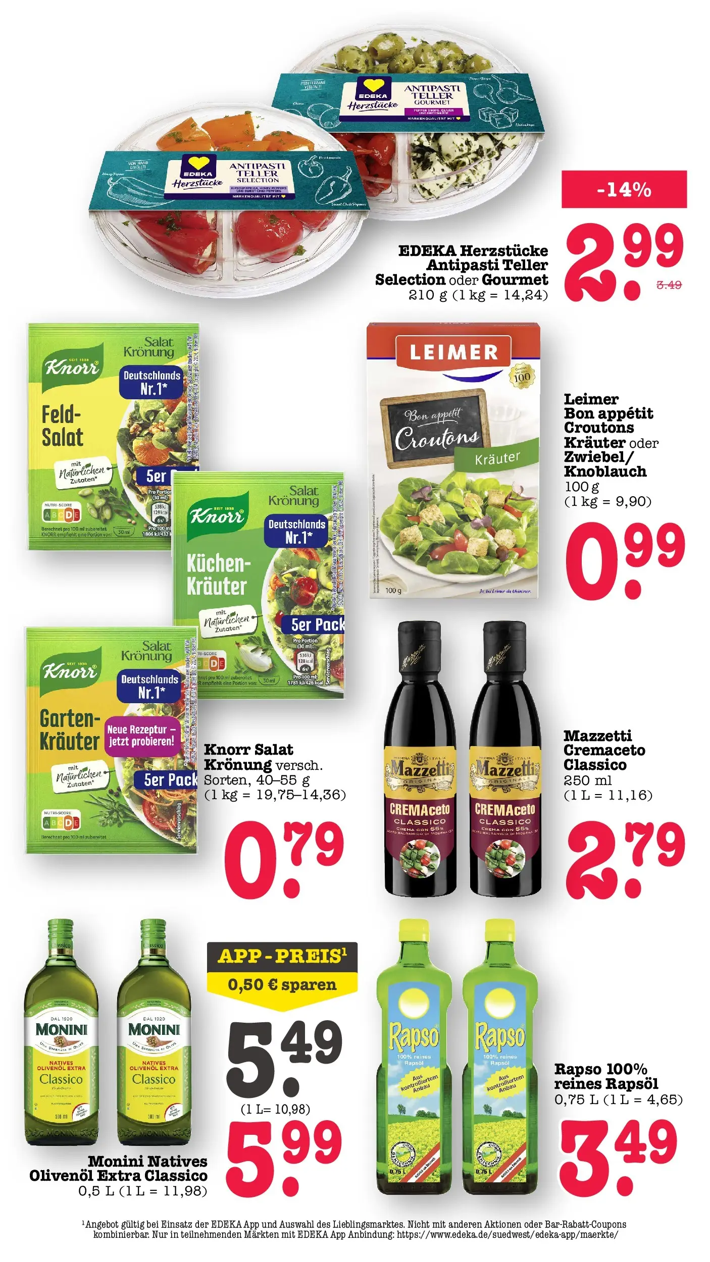 Edeka prospekt Offenbach (ab 14.06.2026) » Angebote Online | Seite: 24 | Produkte: Balsamico, Rapsöl, Dressing, Salat
