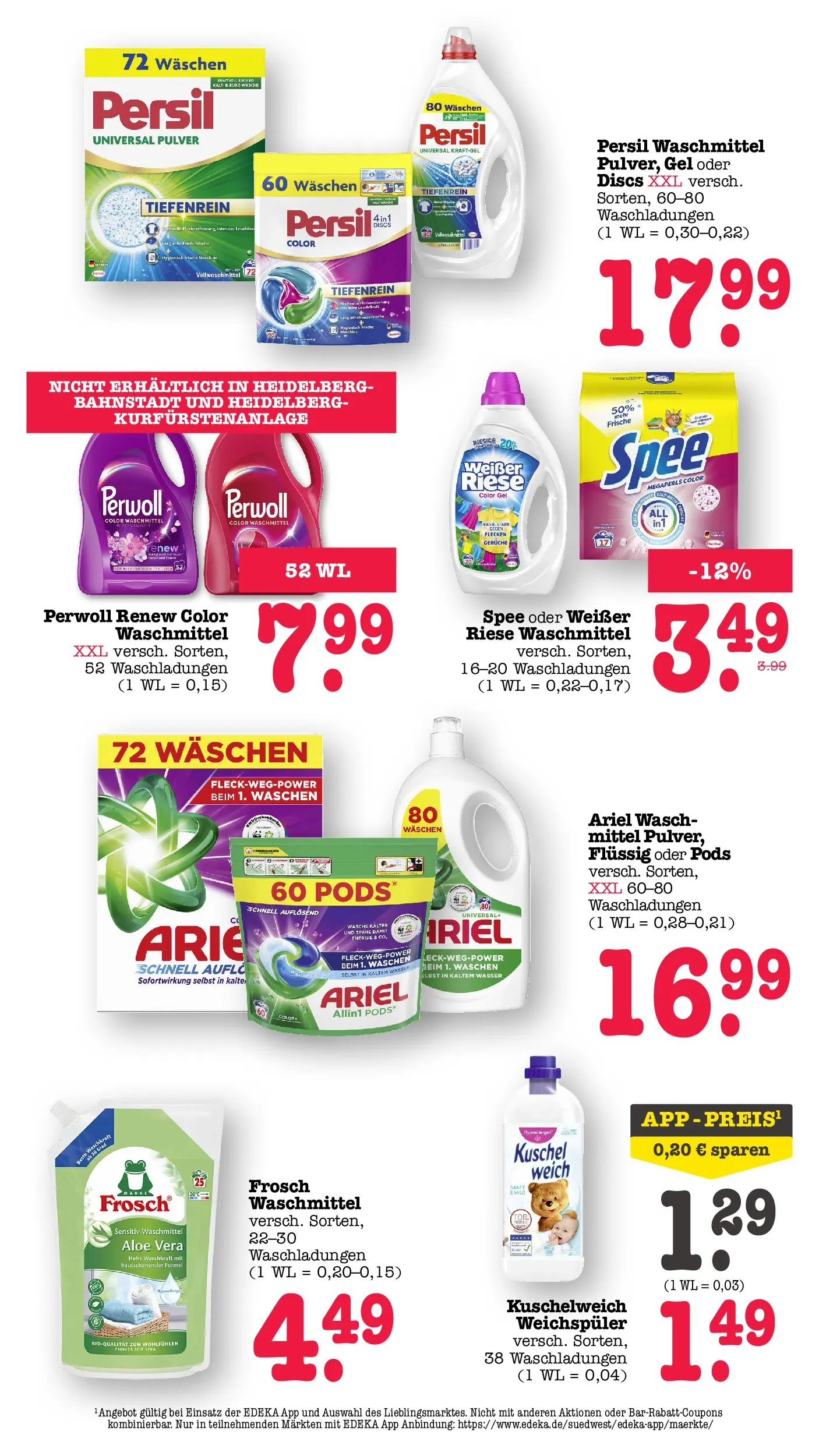 Marktkauf Prospekt Wörth Am Rhein (ab 14.06.2026) » Angebote ab Montag | Seite: 54 | Produkte: Kuschelweich, Spee, Wasser, Weichspüler Marktkauf Prospekt Wörth Am Rhein (ab 14.06.2026) » Angebote online | Seite: 54 | Produkte: Kuschelweich, Spee, Wasser, Weichspüler