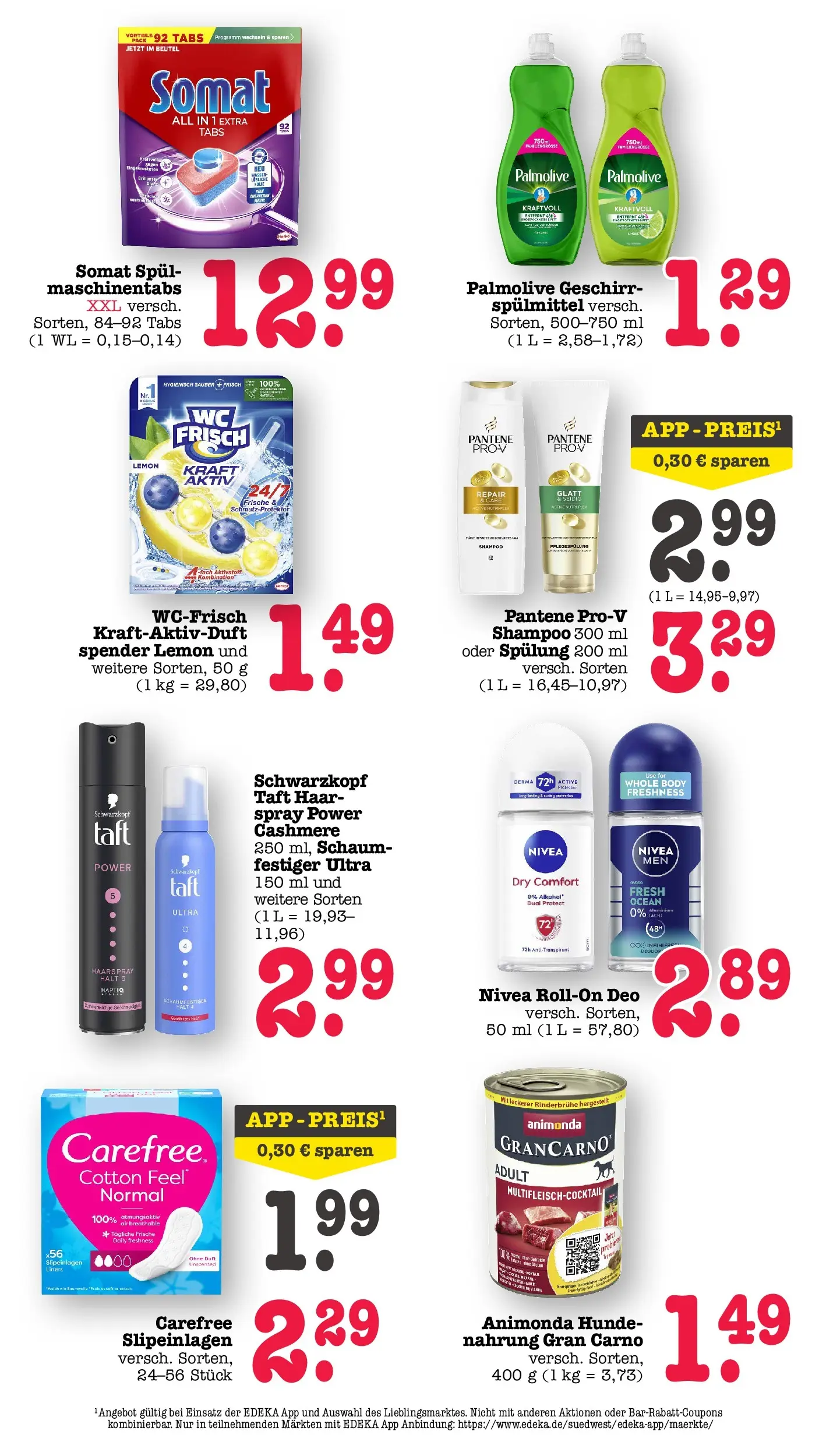 Edeka prospekt Offenbach (ab 14.06.2026) » Angebote Online | Seite: 57 | Produkte: Spulmaschinen tabs, Shampoo, Haarspray, Antitranspirant