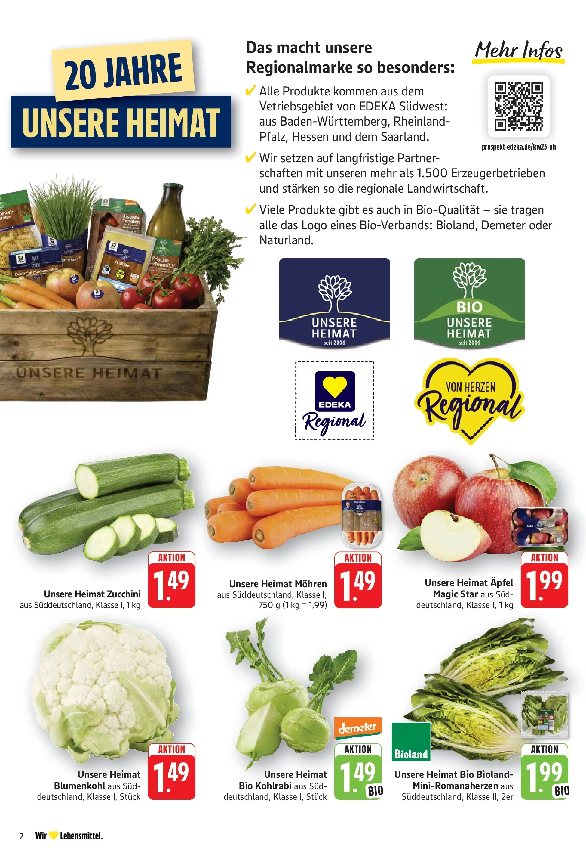 Edeka prospekt Göppingen (ab 14.06.2026) » Angebote Online | Seite: 2 | Produkte: Kohlrabi, Äpfel, Mohren, Blumenkohl