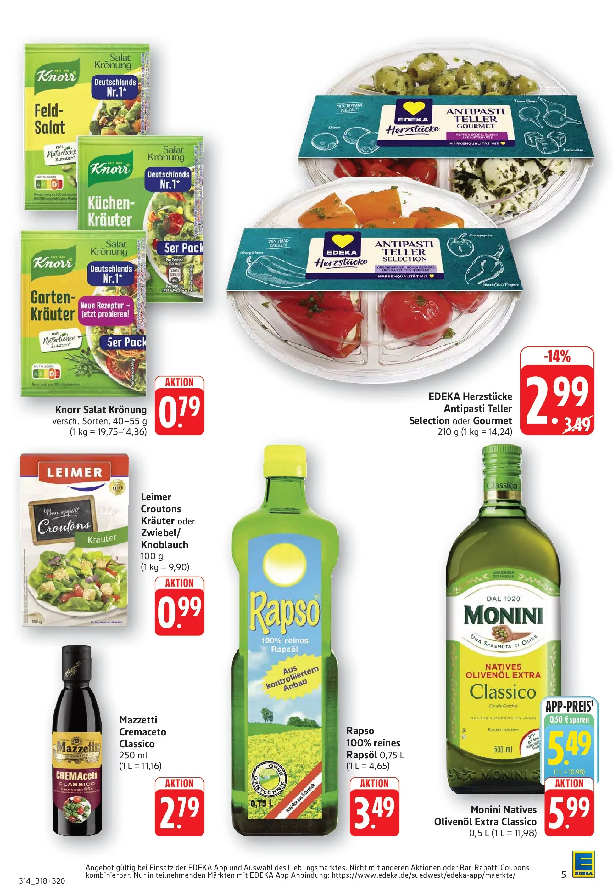 Edeka prospekt Göppingen (ab 14.06.2026) » Angebote Online | Seite: 5 | Produkte: Rapsöl, Olivenol, Knorr, Knoblauch