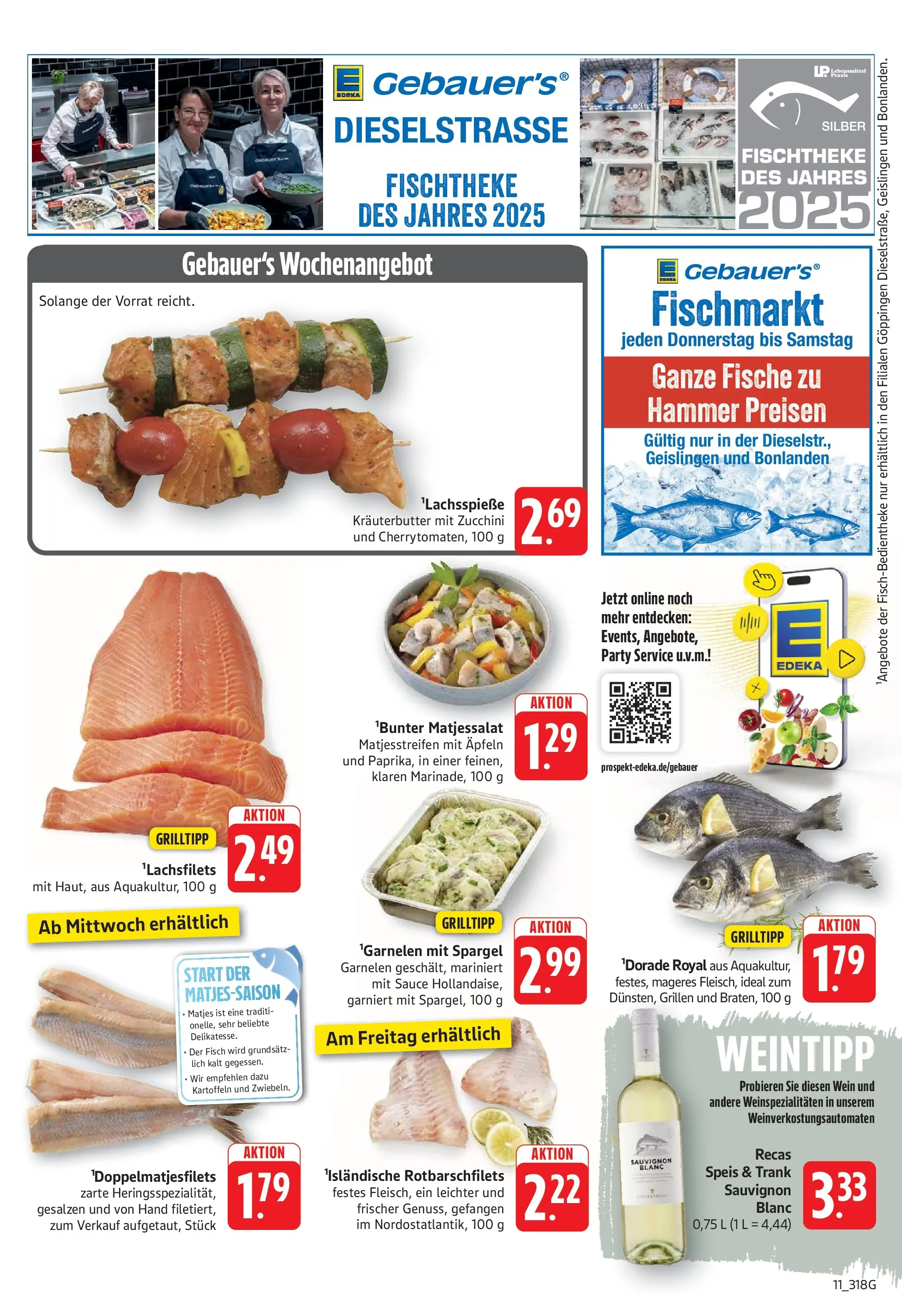 Edeka prospekt Göppingen (ab 14.06.2026) » Angebote Online | Seite: 11 | Produkte: Dorade, Garnelen, Kartoffeln, Wein