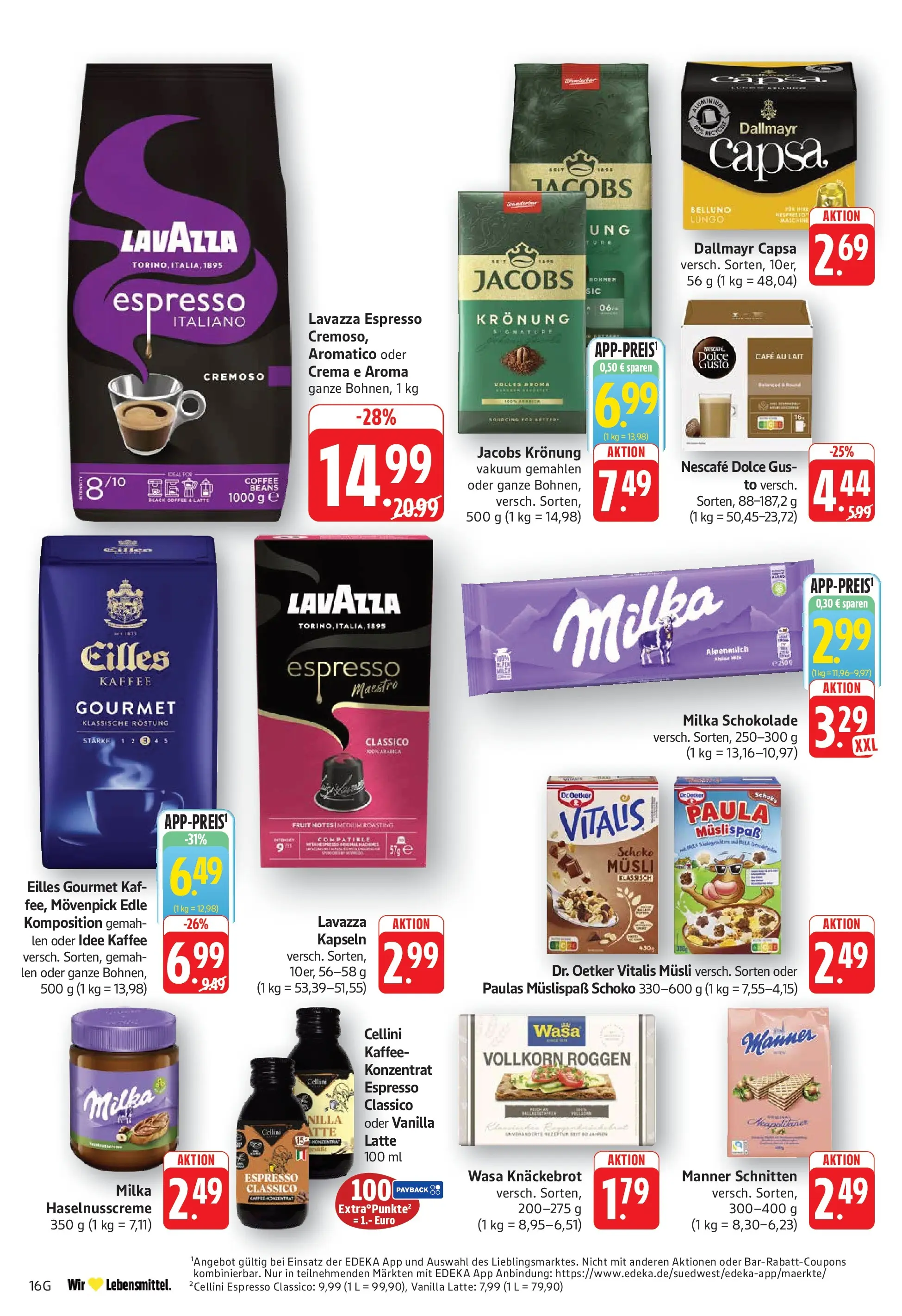 Edeka prospekt Göppingen (ab 14.06.2026) » Angebote Online | Seite: 16 | Produkte: Kaffee, Schokolade, Milka, Dallmayr