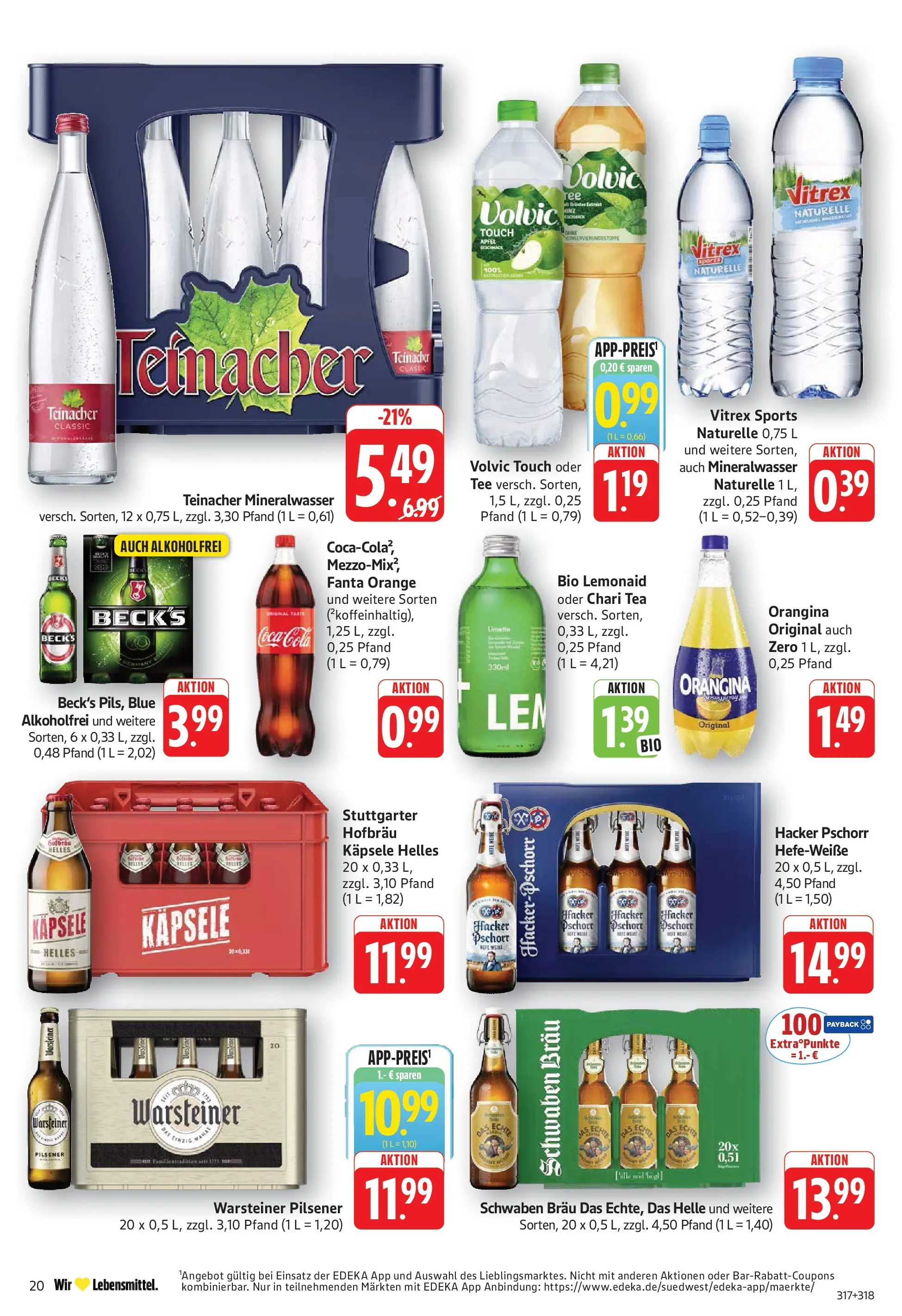 Edeka prospekt Göppingen (ab 14.06.2026) » Angebote Online | Seite: 20 | Produkte: Coca cola, Cola, Mineralwasser, Volvic