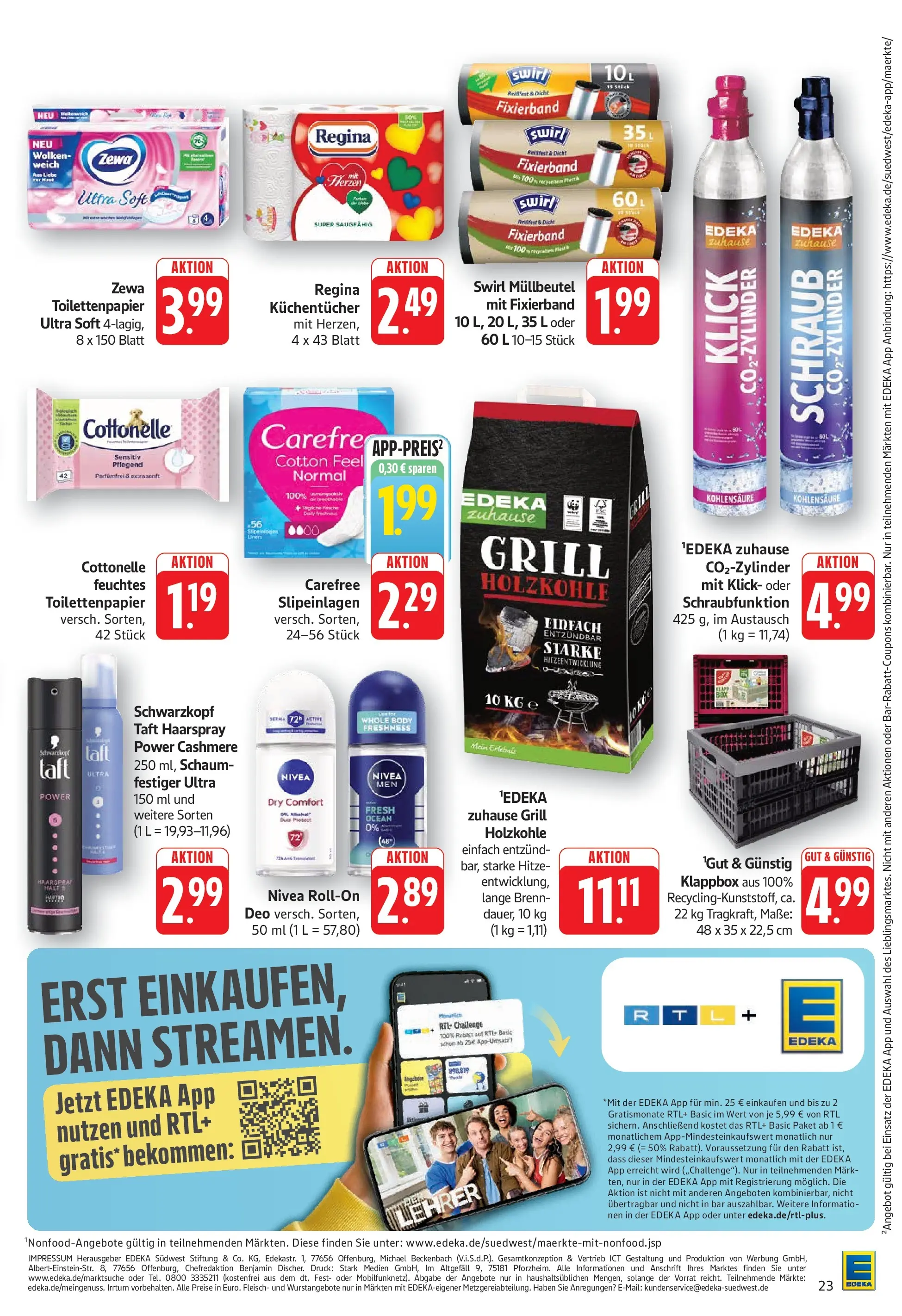 Edeka prospekt Göppingen (ab 14.06.2026) » Angebote Online | Seite: 23 | Produkte: Zewa, Deodorant, Fleisch, Toilettenpapier