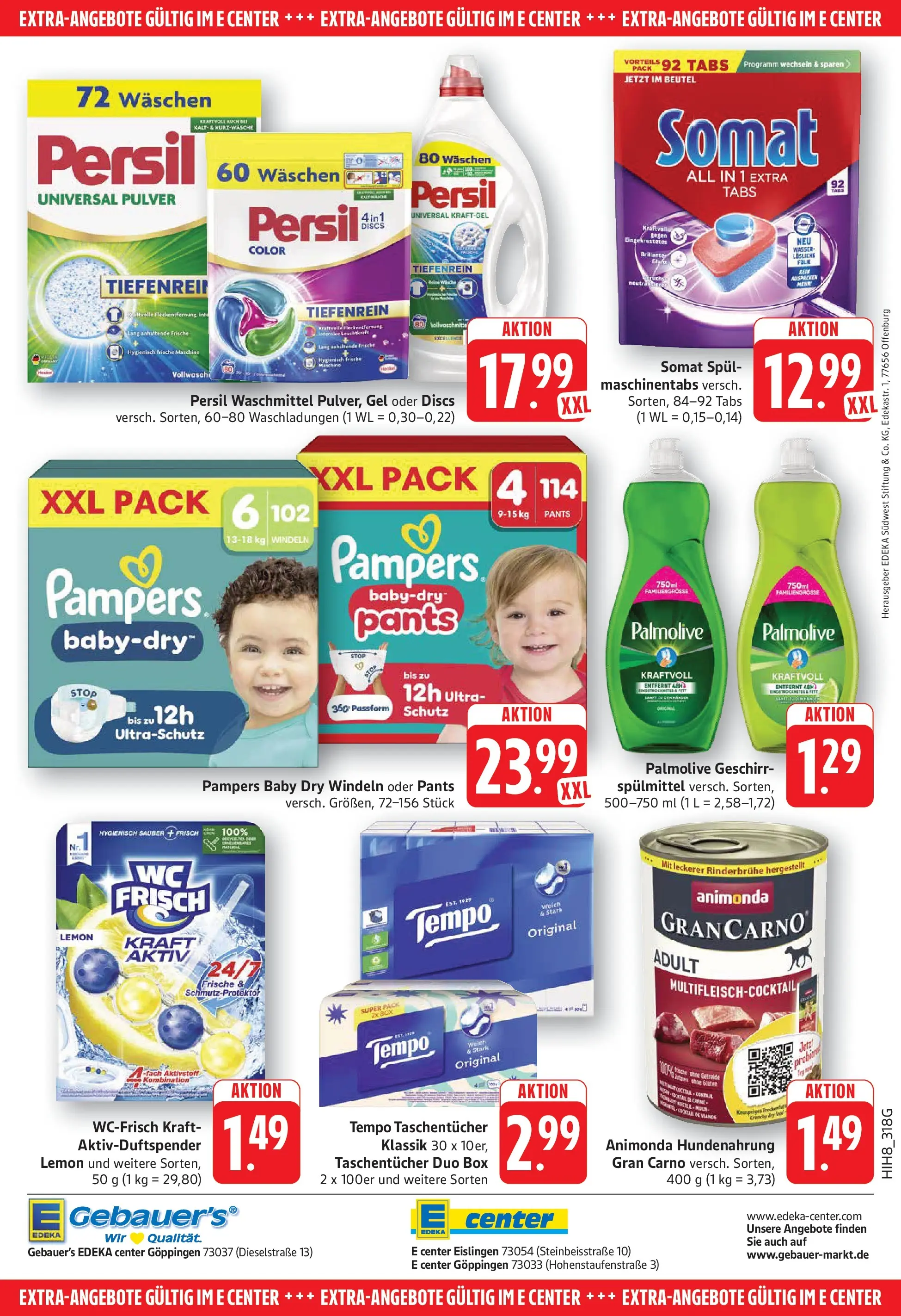 Edeka Prospekt Göppingen (ab 15.06.2026) » Angebote Online | Seite: 32 | Produkte: Pampers, Waschmittel, Tempo, Getreide