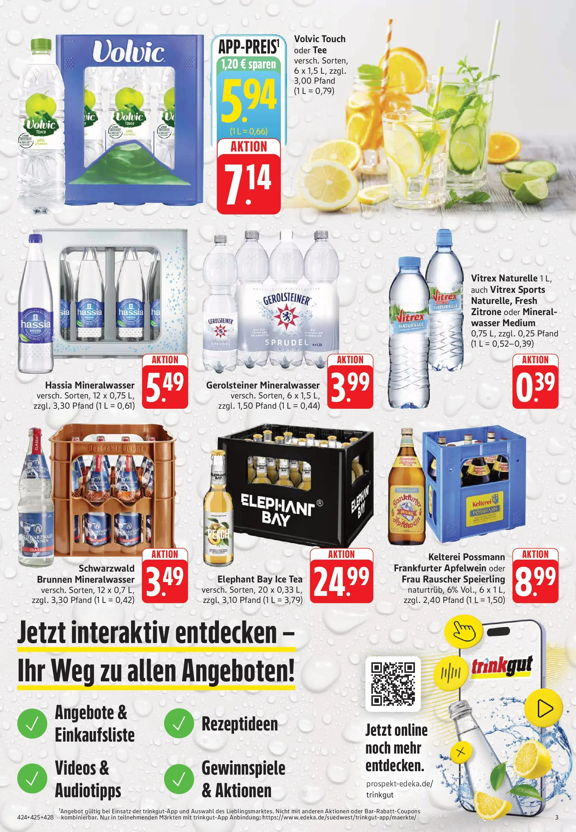 Trinkgut Prospekt Offenbach (ab 14.06.2026) » Angebote online | Seite: 3 | Produkte: Mineralwasser, Wasser, Tee, Volvic