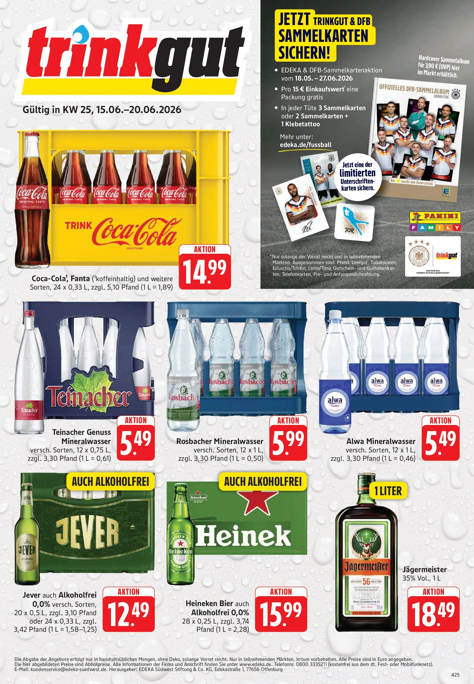 Trinkgut Prospekt Dossenheim (ab 14.06.2026) » Angebote online | Seite: 1 | Produkte: Cola, Heineken, Jägermeister, Jever