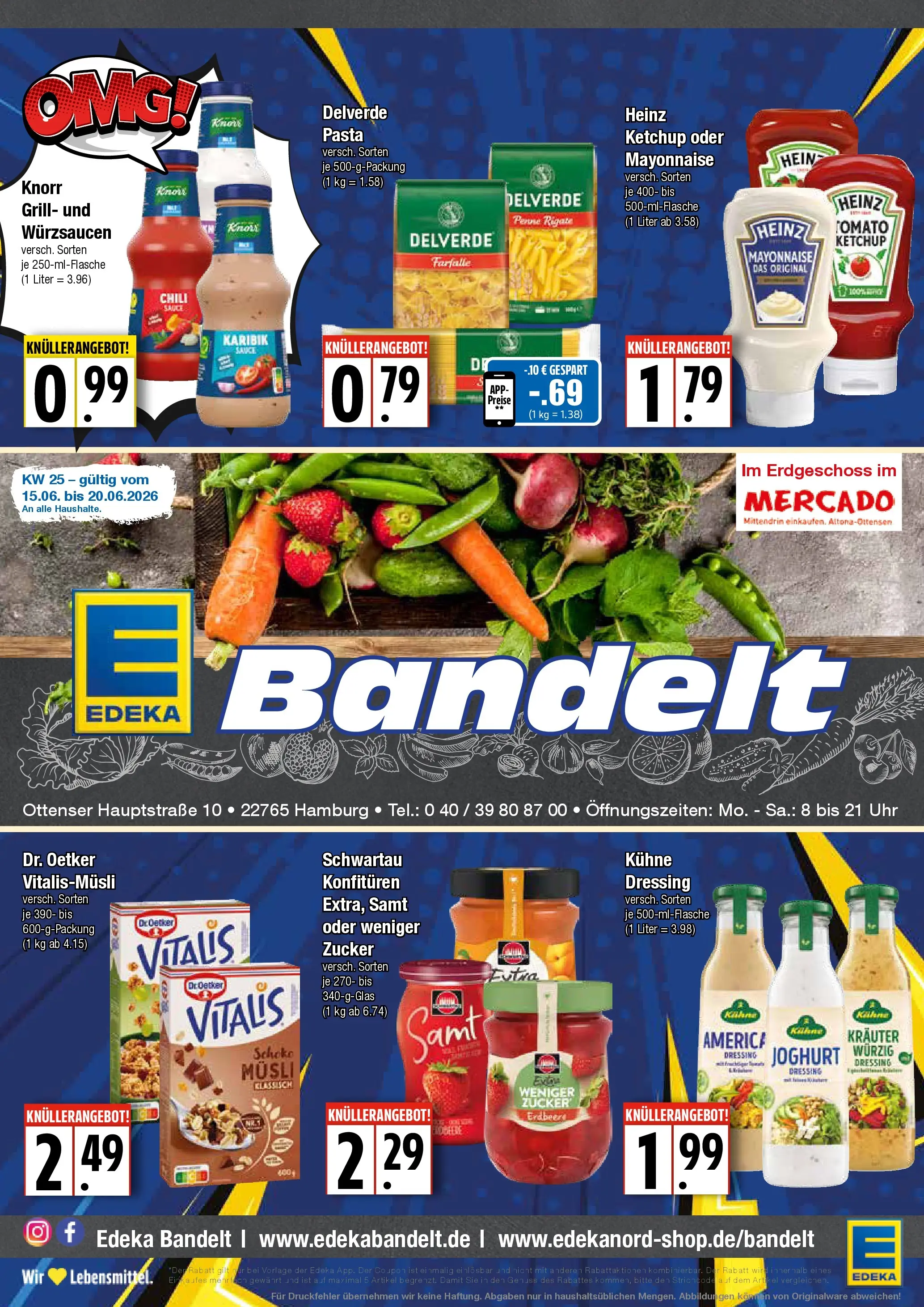 Edeka prospekt Hamburg (ab 14.06.2026) » Angebote Online | Seite: 1 | Produkte: Joghurt, Heinz ketchup, Chili, Pasta