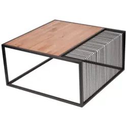 Couchtisch in Holz, Metall 80/80/40 cm