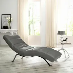 Relaxliege in Echtleder Anthrazit