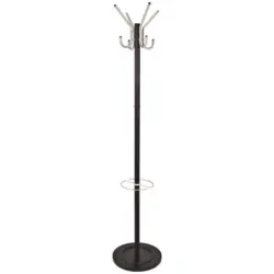 Garderobenst&auml;nder in Schwarz, Alufarben 36/182/36 cm