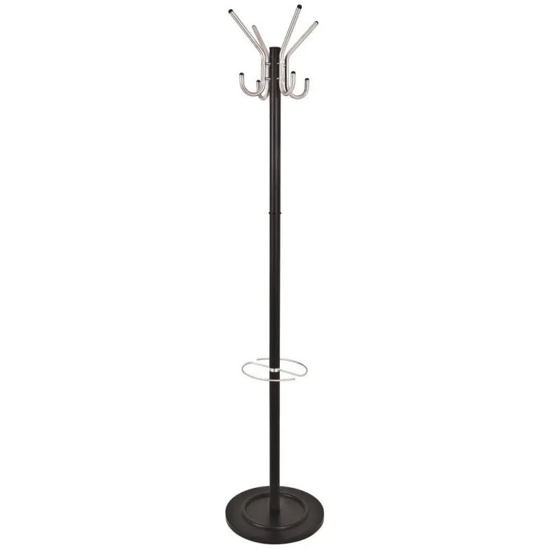 Garderobenst&auml;nder in Schwarz, Alufarben 36/182/36 cm