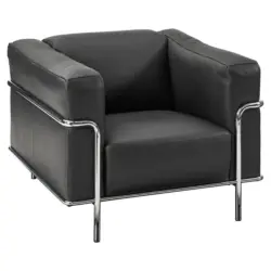 Sessel in Echtleder Schwarz