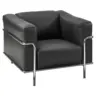 Sessel 91/67/96 cm in Echtleder Schwarz