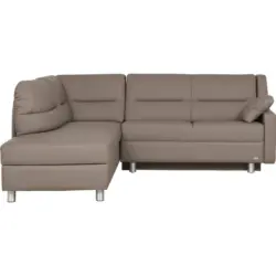 Ecksofa in Echtleder Taupe 208/226 cm