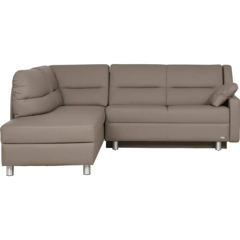 Ecksofa in Echtleder Taupe 208/226 cm