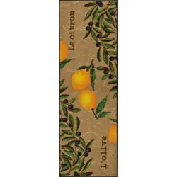K&uuml;chenl&auml;ufer 60/180 cm Le Citron Gelb, Gr&uuml;n, Beige