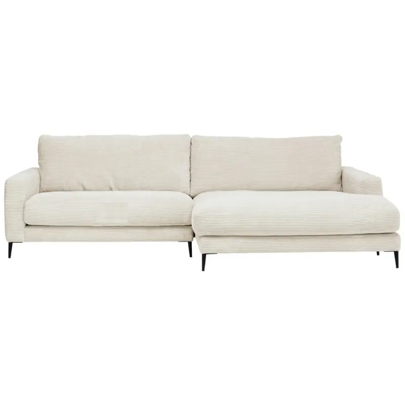 Ecksofa in Cord Wei&szlig; 272/190 cm