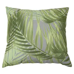 Outdoor-Kissen in Grau, Gr&uuml;n Bl&auml;tter 48/48 cm
