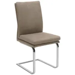 Schwingstuhl Lederauswahl, Stoffauswahl Mikrofaser Taupe, Chromfarben