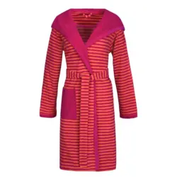 Bademantel Striped Hoody L Damen